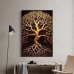 Quadro Decorativo Galeria Árvore Dourada Da Vida Com Raízes 