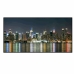 Quadro Decorativo Barcelona City At Night Moldura Preta 50x100cm