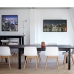 Quadro Decorativo Barcelona City At Night Moldura Preta 50x100cm