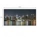 Quadro Decorativo Barcelona City At Night Moldura Preta 50x100cm