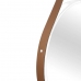 Espelho Decorativo Adnet Branco Alça Corino Caramelo 60cm Redondo