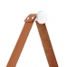Espelho Decorativo Adnet Branco Alça Corino Caramelo 60cm Redondo