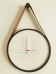 Relogio Decorativo Adnet Marrom Alça Corino Caramelo Mostrador Branco Ponteiro Branco 40cm Redondo