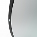 Espelho Decorativo Adnet Wood Alça Corino 38cm Redondo