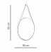 Espelho Decorativo Adnet Wood Alça Corino 38cm Redondo