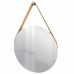Espelho Decorativo Vintage Alça Corino 40cm Redondo