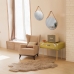 Espelho Decorativo Vintage Alça Corino 40cm Redondo