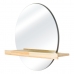 Espelho Funcional Shelf Prateleira Pinus 40cm Redondo