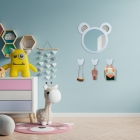 Espelho Decorativo Infantil 43x44cm Branco Urso