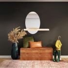 Espelho Funcional Shelf Prateleira Pinus 60x40cm Oval